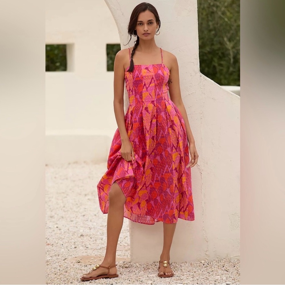 FARM RIOPink Patterned Halter Dress